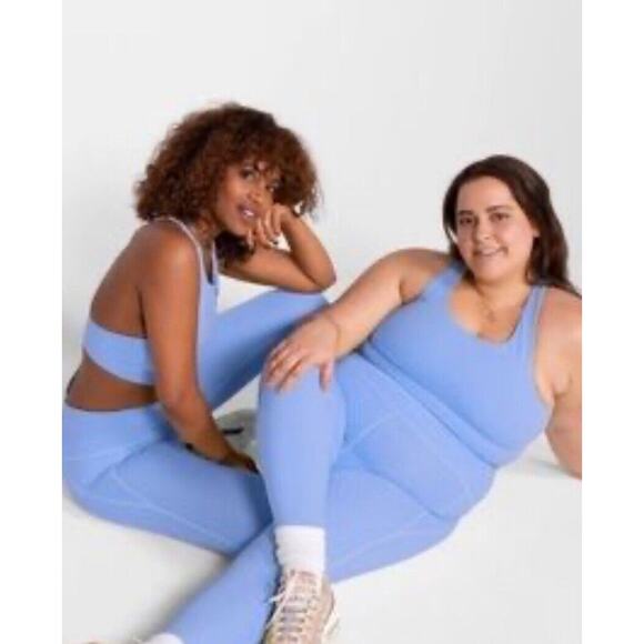 Girlfriend Collective Womens 6X Tight Legging Periwinkle Blue Crop Compression - Picture 3 of 10